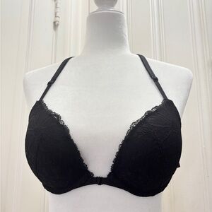 Victoria's Secret Black Lace Front Clasp Bra ~ Size 34C